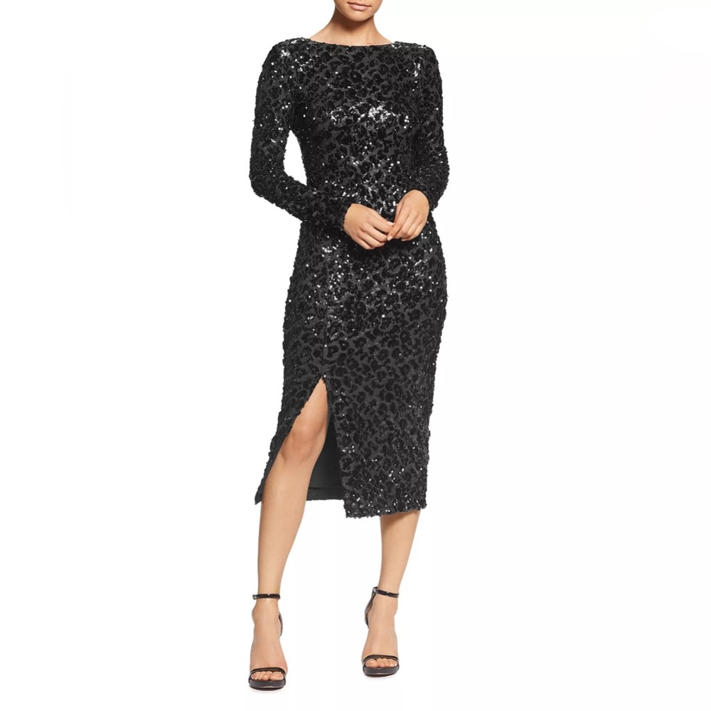 Dress The Population Sequin V Back Dress (size small)